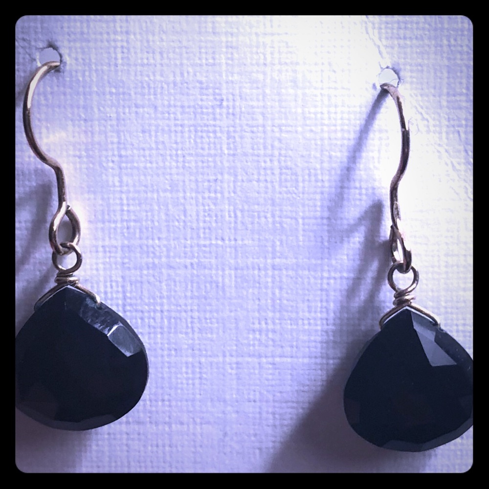 Spinel black earrings